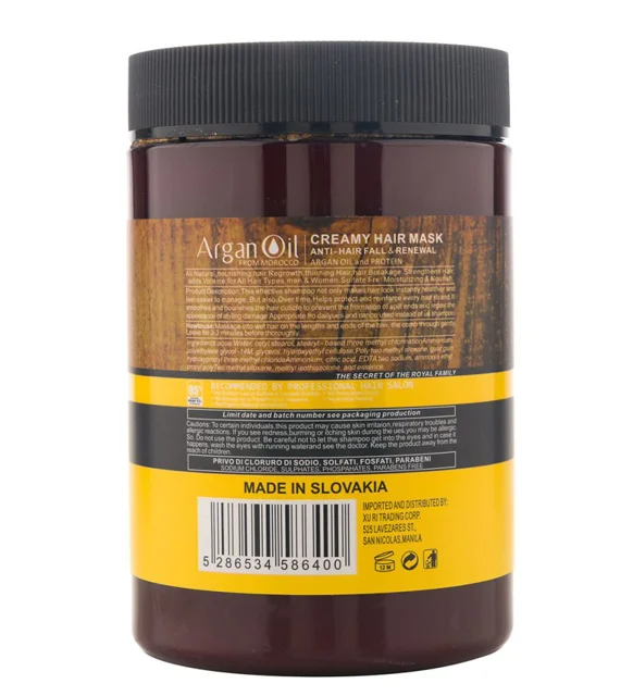 ماسک مو آرگان ۱۰۰۰ میل داخل حمام لایتنس Lightness Argan Hair Mask 1000ml - تصویر 2