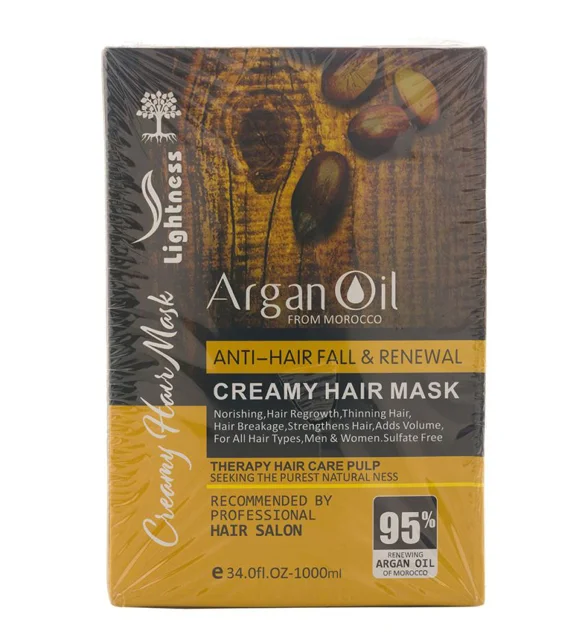 ماسک مو آرگان ۱۰۰۰ میل داخل حمام لایتنس Lightness Argan Hair Mask 1000ml - تصویر 4